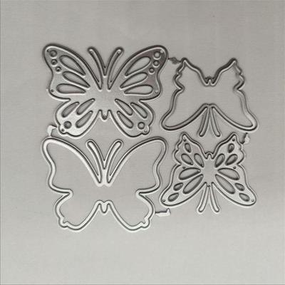 4 piezas/lote de troqueles de corte de metal con forma de mariposa, plantillas para tarjetas de bricolaje, álbumes de fotos, gofrado de papel, moldes para tarjetas de Scrapbooking, manualidades