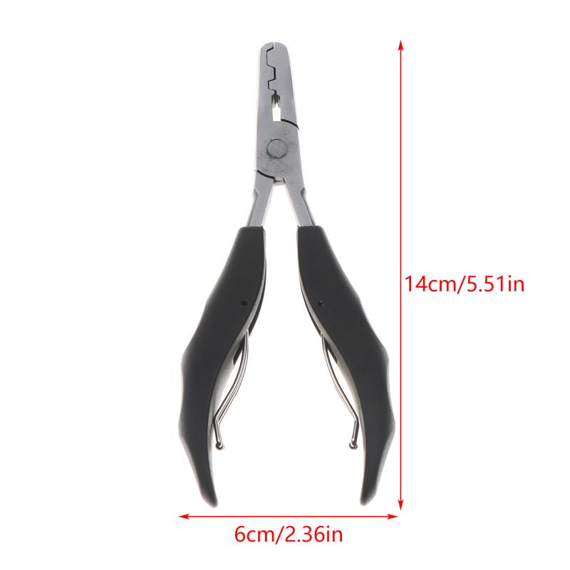 1 Pcs Black Handle Plier With Flat Grooves 3Mm And 5Mm Grooves Pre-Bonded Hair Extension Clamp
