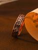 Vintage Red Magnet Open Ring Carved Totem Pattern Fashion Jewelry High End Stylish Design