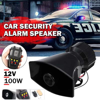 12V 7 Sounds 110dB Car Alarm Horn Tone Sound Electronic Siren Loud Car Warning Alarm Police Fire Siren Horn Car Ccessories