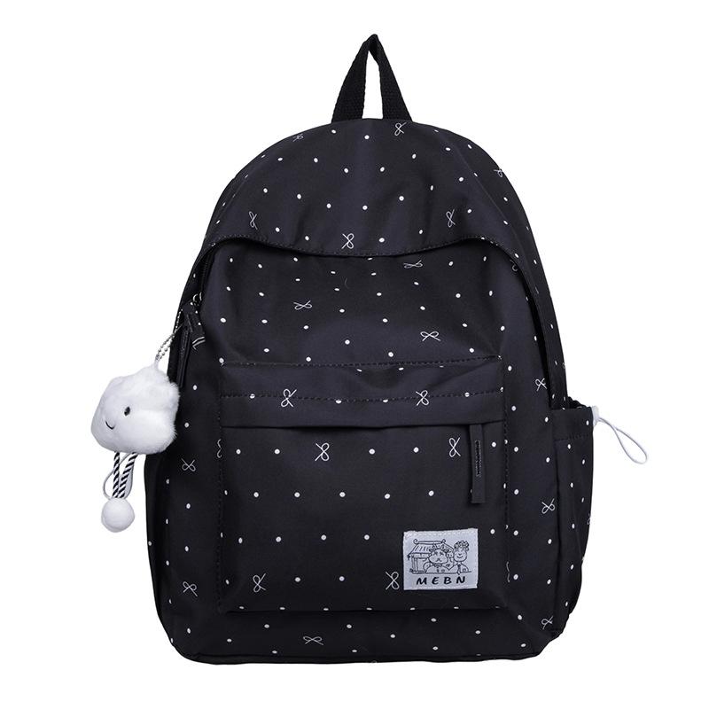 Schoolbag Schoolbag Junior High School Girl Polka Dot Bow Cute Backpack Versatile Middle School and College Students Class Backpack Wholesale