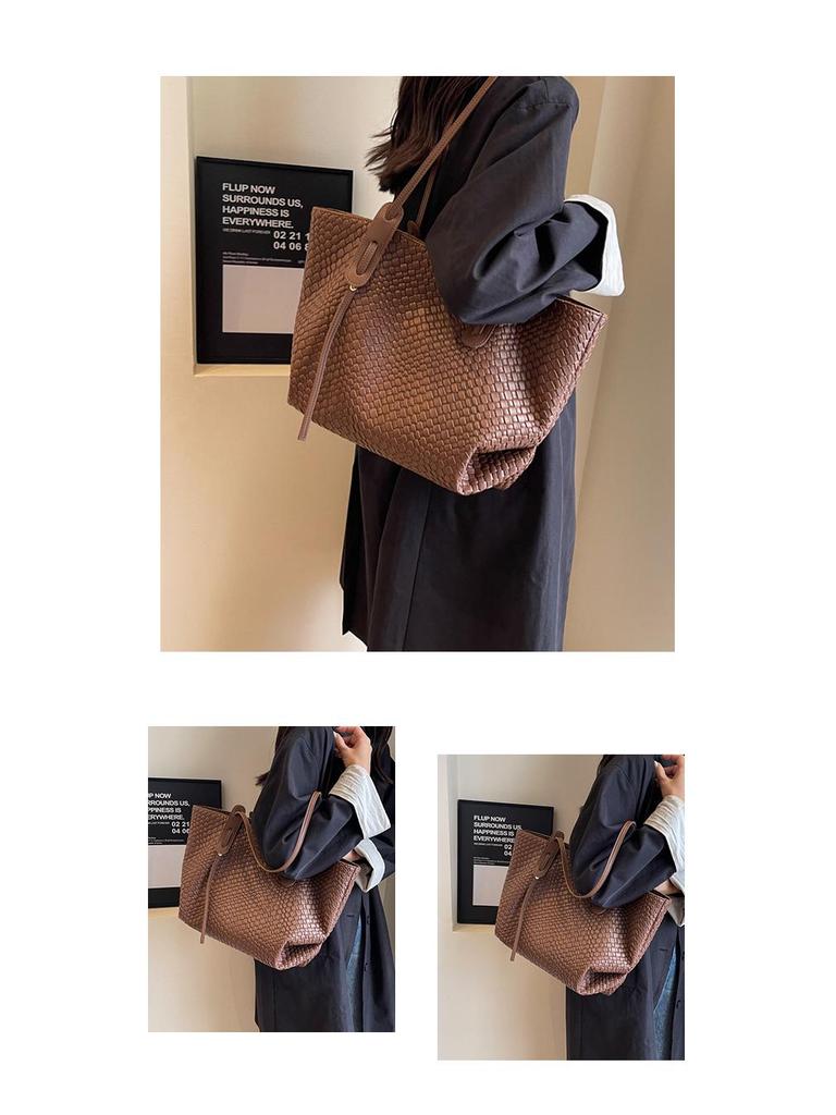 2025 Módní retro dámská pletená taška tote a kabelka přes rameno s velkou kapacitou