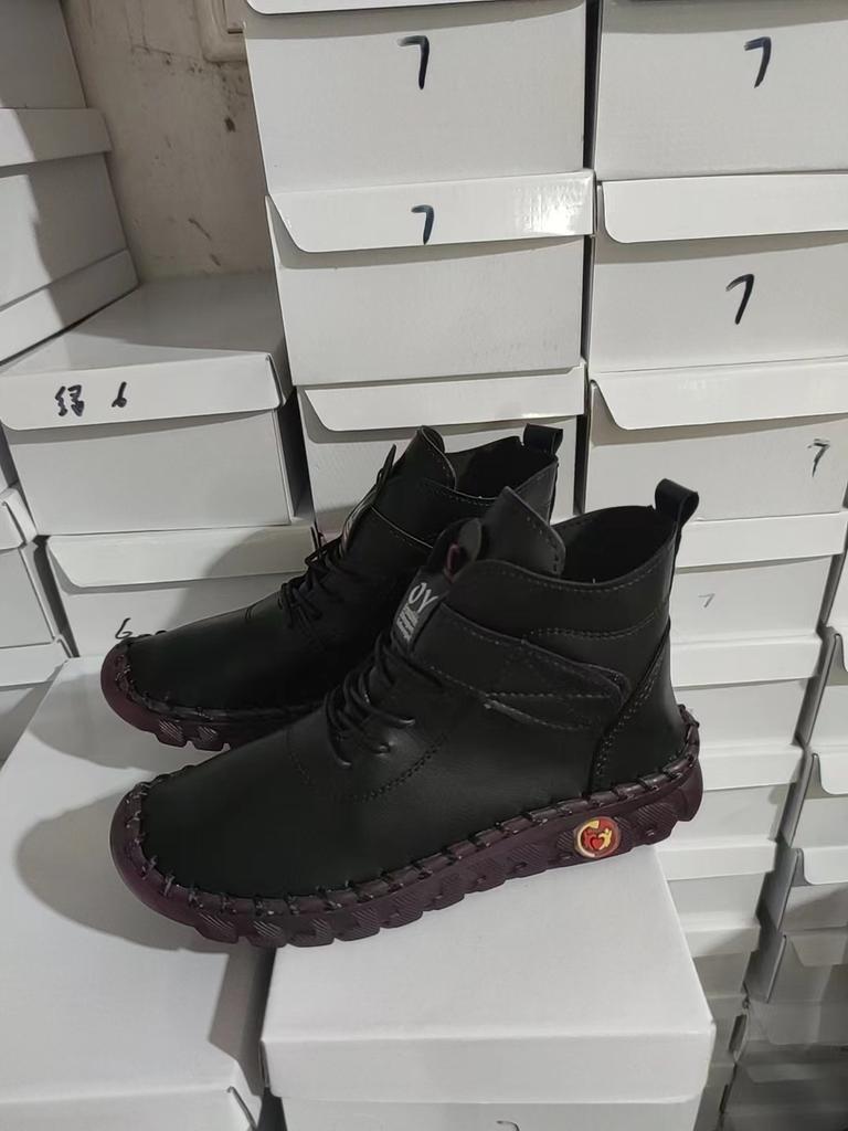 Winter women's shoes lace-up plush warm inner short boots women's shoes