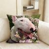 Funny Bull Terrier Dog Pillow Case Living Room Sofa Cushion Cover Suitable For Home Bedroom Room Decoration