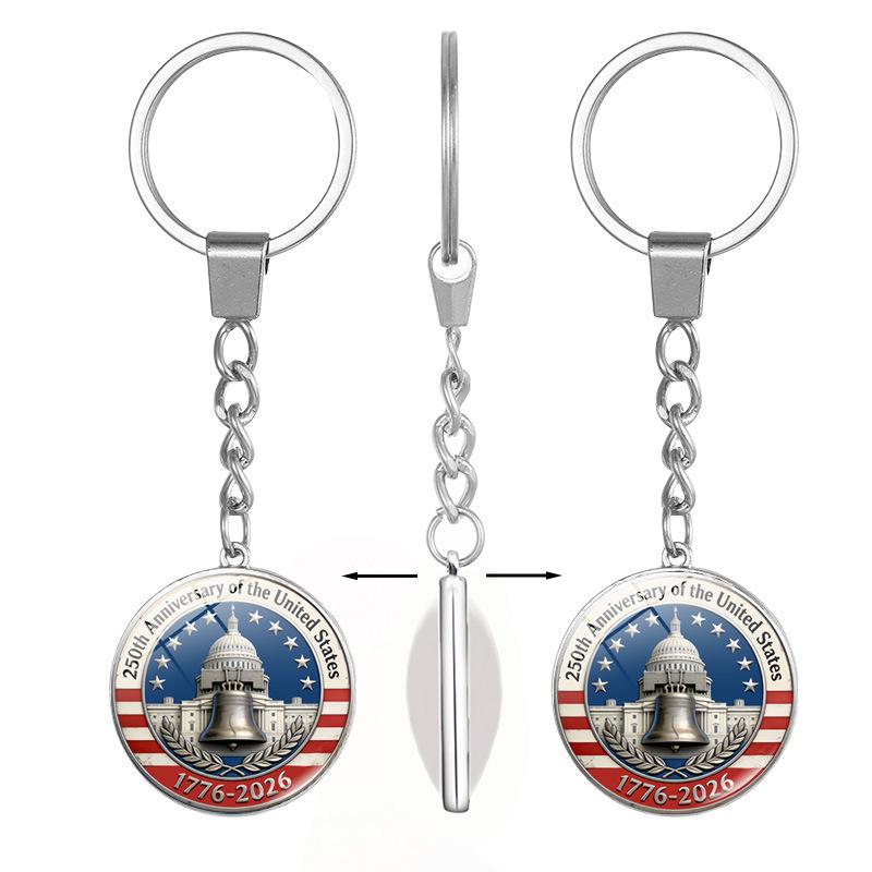 250th US Independence Day Rotating Alloy Keychain Gift