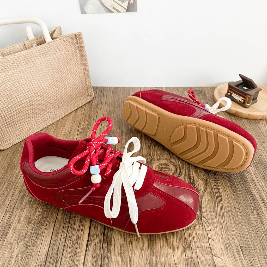 Fashion Women's 2025 New Spring Summer Versatile Sports Leisure Oes Retro Racing Soft Bot Agan Oes Cross Bule Casual Shoes