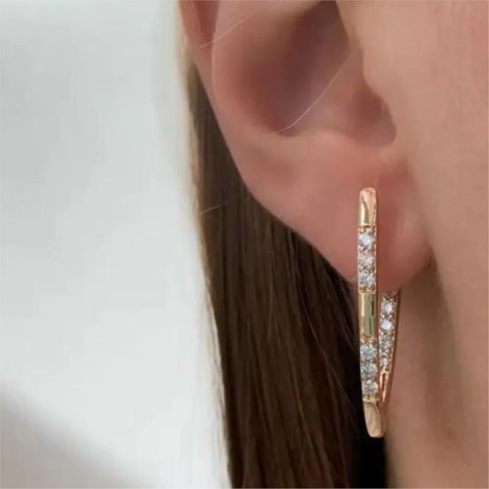 Trendy Accessory Zirconia Earrings V-Shaped Geometry Earrings Dangle Earrings Jewelry Accessory