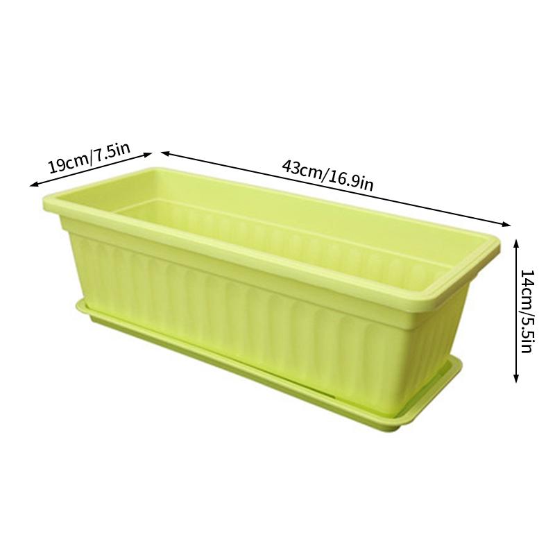 Rechteckiger langer Blumentopf aus verdicktem Kunststoff für den Innenhof, Balkon, Gemüseanbau, Gartenarbeit, Blumentopf, Großhandel
