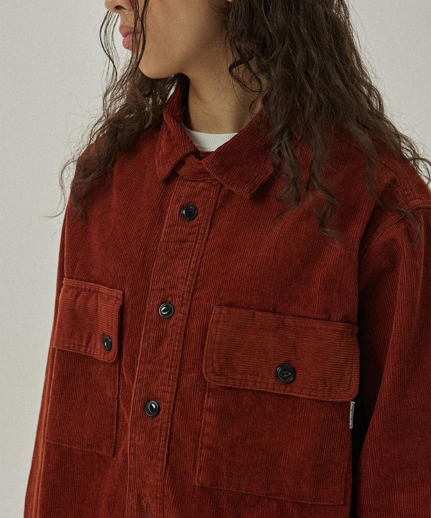 MAGOODGAN Labor 2113 Corduroy Utility Loose Fit Black Shirt