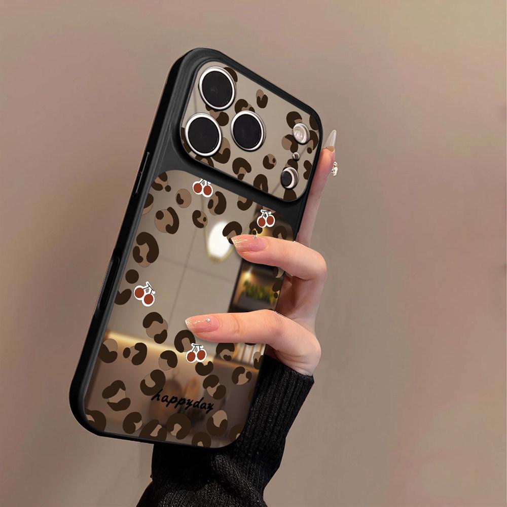

Leopard Print Phone Case for iPhone Models: 17 Pro Max, 16 Pro, 16 Plus, and 15 with Mirror Surface Apple 12 Pro Max