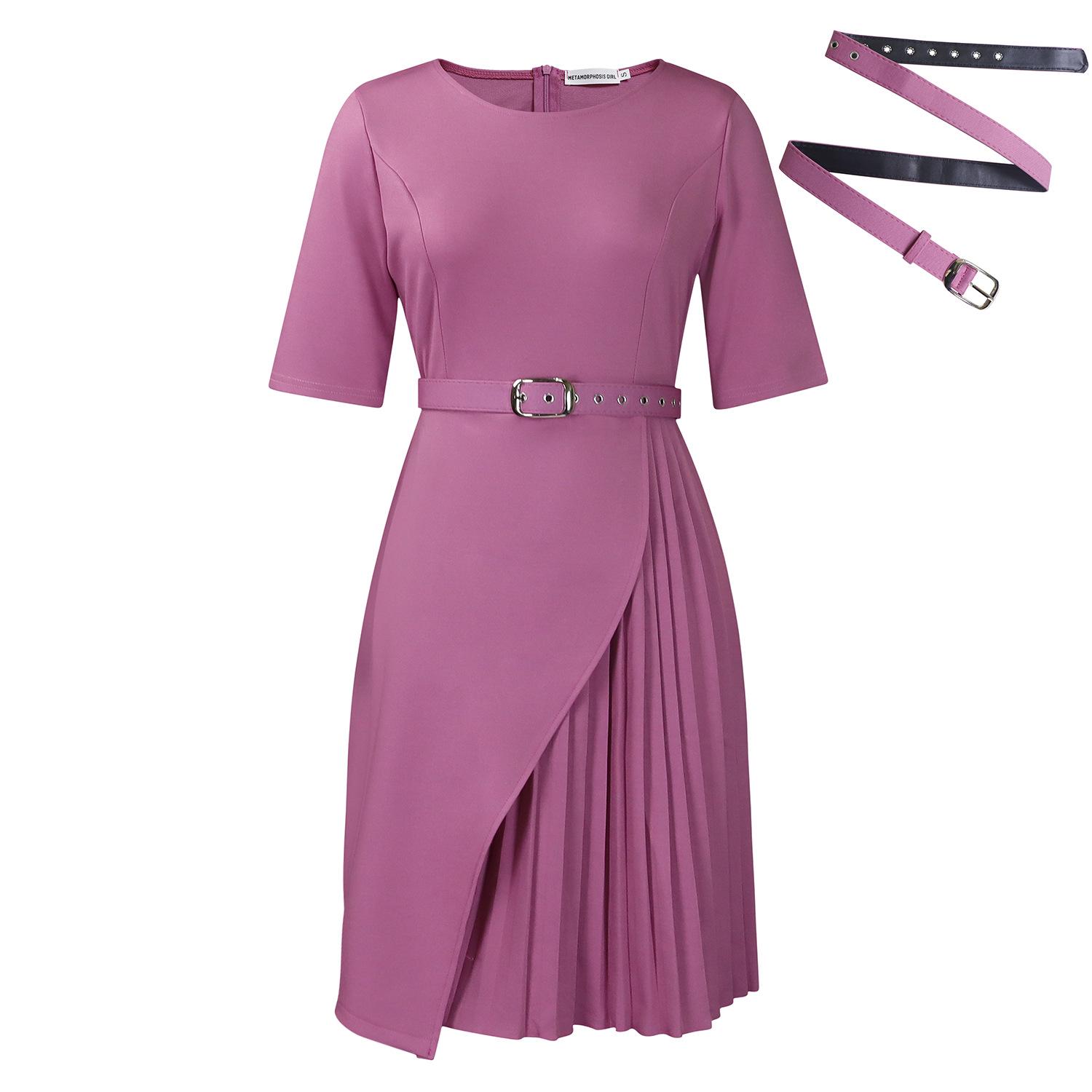 

Платье с рукавом пять четвертей, завышенной талией и плиссировкой - Европейский и американский стиль, женская мода. XL