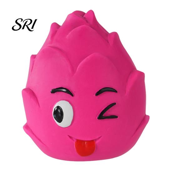 Latex Dog Toy Fruit Chew Squeaky Cartoon Melon Banana Dragon Durian Tooth-cleaning Interactive Small Medium Large Dogs Teething Cleaning Boredom Pitaya