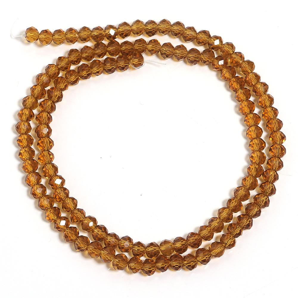 1 Strand Faceted Crystal Glass Beads Brown Loose Spacer Beads For Jewelry Making DIY Bracelet Necklace Accessories 3/4/6/8/10mm