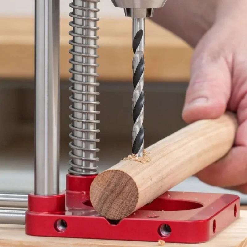 Precision Adjustable Drilling Locator Tool with Positioning Panel and Fixing Clip for Woodworking Carpentry DIY Projects