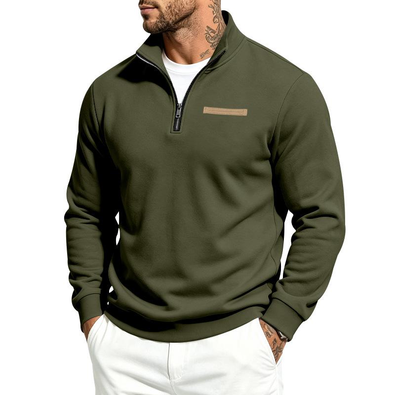 Men's Fleece Zip Up Sweatshirt Stand Collar Heavyweight Outdoor Casual Jacket
