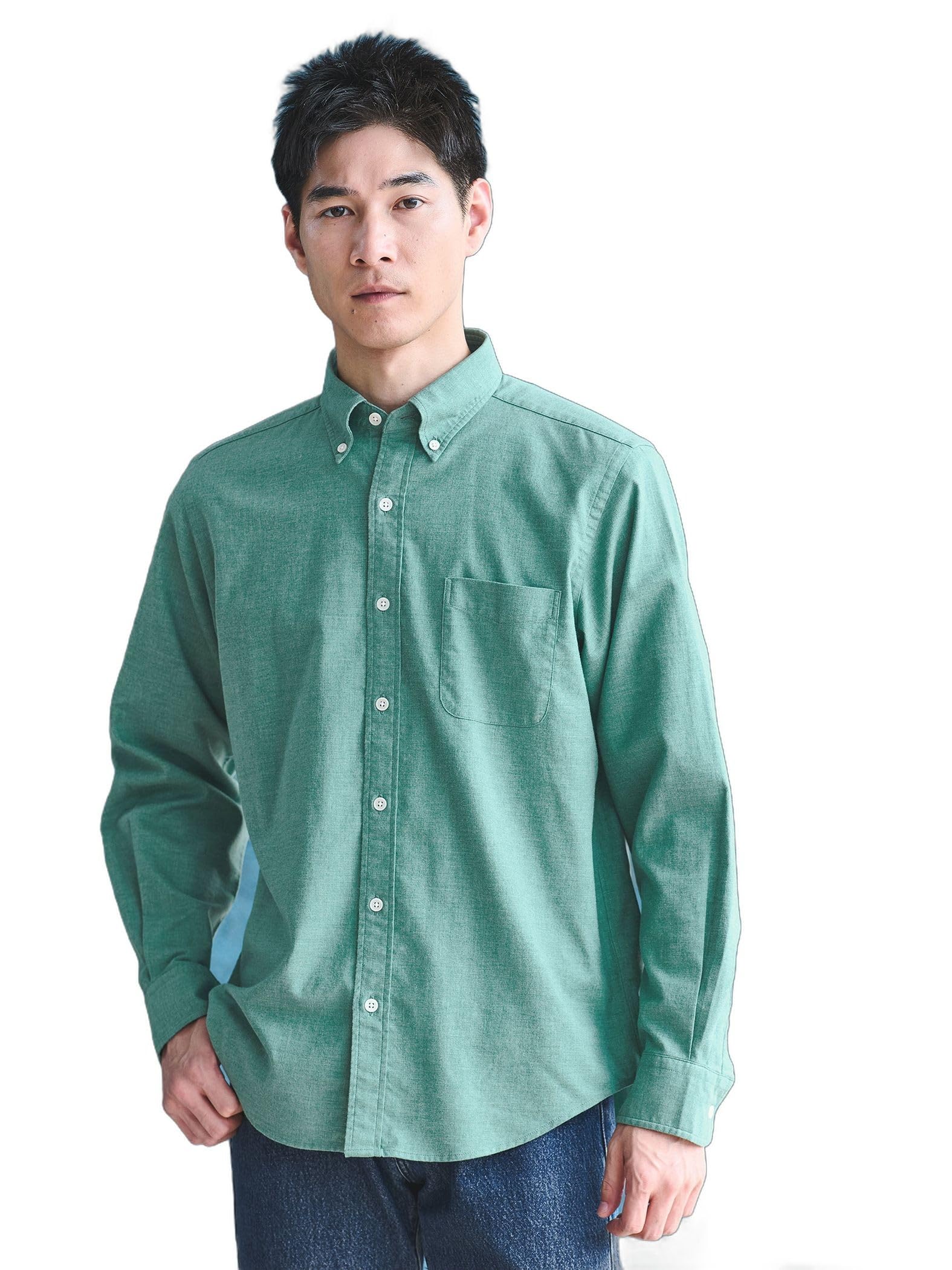 

United Arrows Green Label Relaxing Natural Fit Viyella Button-Down Shirt, Size 32111993364, 6550 KELLY (65), Medium
