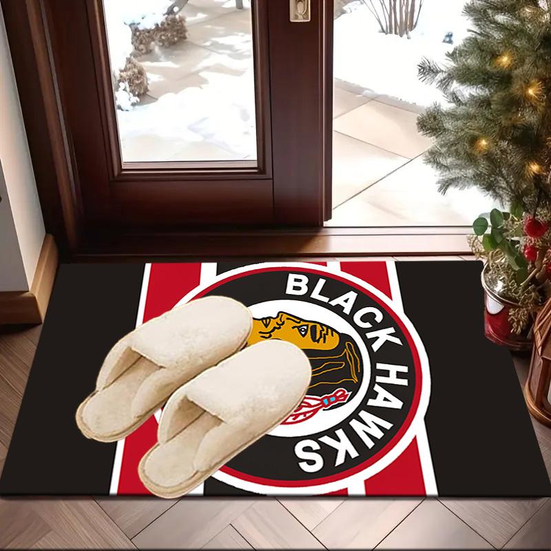 Chicago-Blackhawks Logo Bereichsteppich Geeignet für Innen- und Außenbereiche, Teppiche für Küchen, Häuser, Büros, Wohnzimmer, Heimdekoration, Weihnachtsgeschenk
