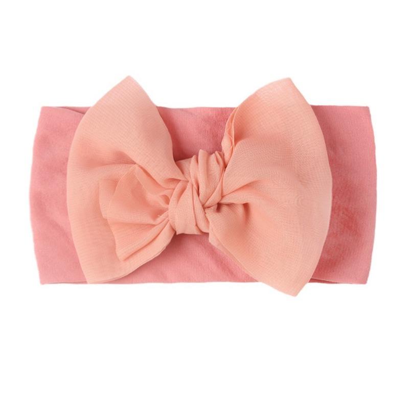 New baby nylon headband, baby cute bow wide-sided double-knotted headscarf, children's headband.
