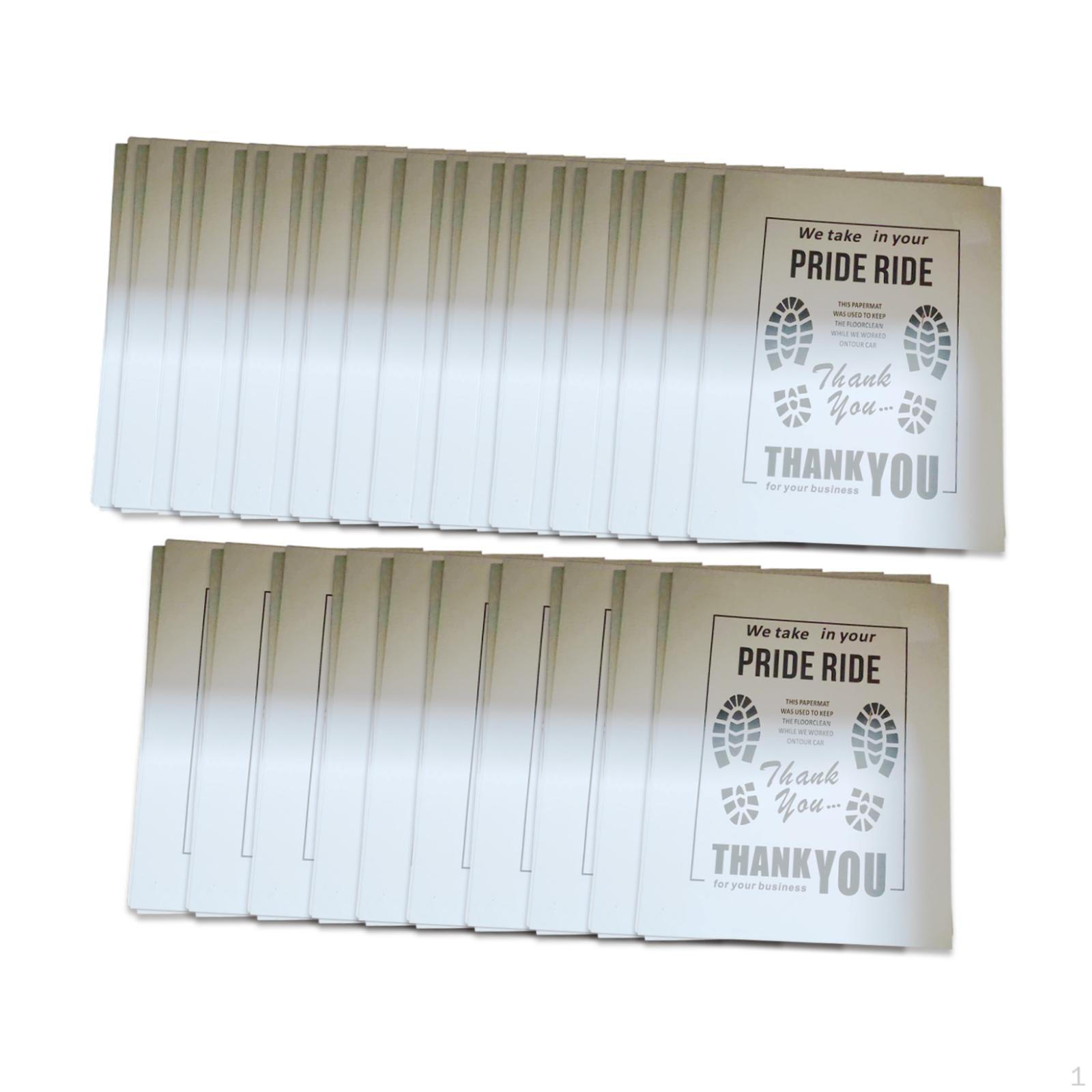 50x автомобильных бумажных ковриков для защиты коврового покрытия внедорожников, грузовиков, такси White Style B