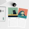Cats Chillin' with Coffee 2026, 12 Monthly Cat Themed Calendar with Full-Color Illustrations, 2026 Cat Art Hanging Calendar, Spiral-Bound Hanging