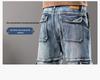 Men's Plus Size Wide Leg Multi-Pocket Workwear Denim Pants