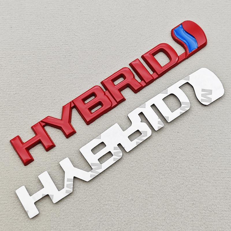 

3D Metal Chrome Car Styling Logo Hybrid Rear Trunk Fender Side Emblem Badge Decal For Toyota RAV4 Prado Camry Corolla Yaris червоний