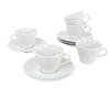 White Coffee Cups and Saucers, Set of 5, Hotel-grade, Commercial Use, Made In Japan