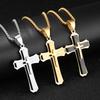 3D Cross Pendant Necklace Titanium Steel Fade Resistant Mens Jewelry Accessory