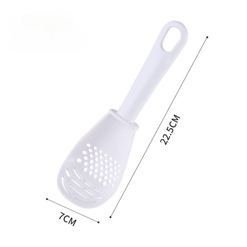 

Multifunctional Kitchen Cooking Spoon Heat-resistant Hanging Hole Innovative Potato Garlic Press Colander Tableware Tool белый
