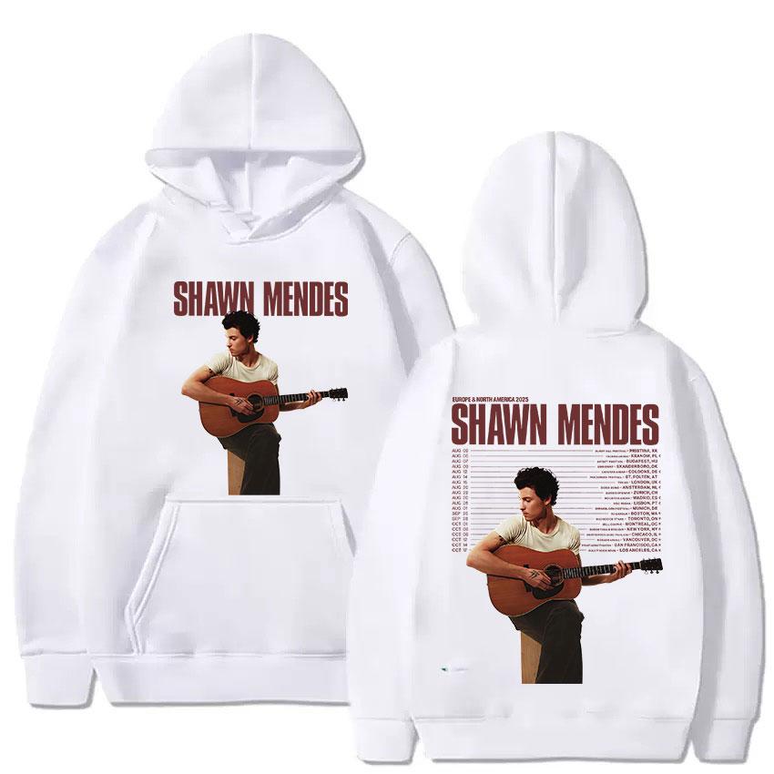 Singer Shawn Mendes Tour 2025 Album Merch Hoody Men Hip Hop Oversized Pullover Sweatshirt Pop Music Long Sleeve Hoody Streetwear