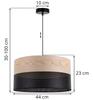 Single Hanging Lamp Classic Oak Veneer Lampshade 44Cm