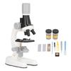 Kids Microscope Kit LED 1200X Microscope with Specimen Slides Science Educational Toy Birthday Gift White