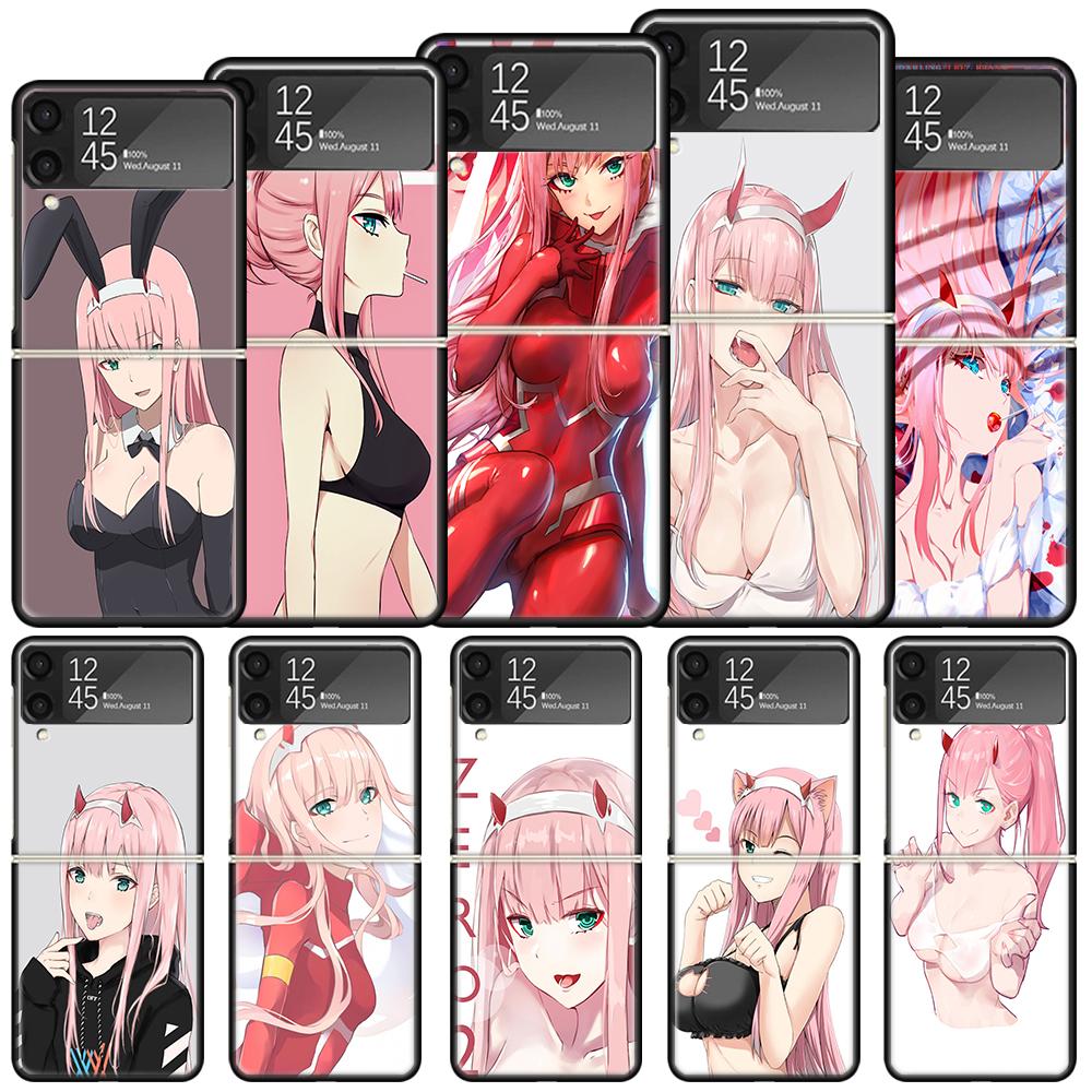 Zero Two Darling In The Franxx 02 Shockproof Case For Samsung Galaxy Z Flip 7 6 5 4 3 5G Phone Cover Z Flip3 Flip4 Flip5 Flip6 F