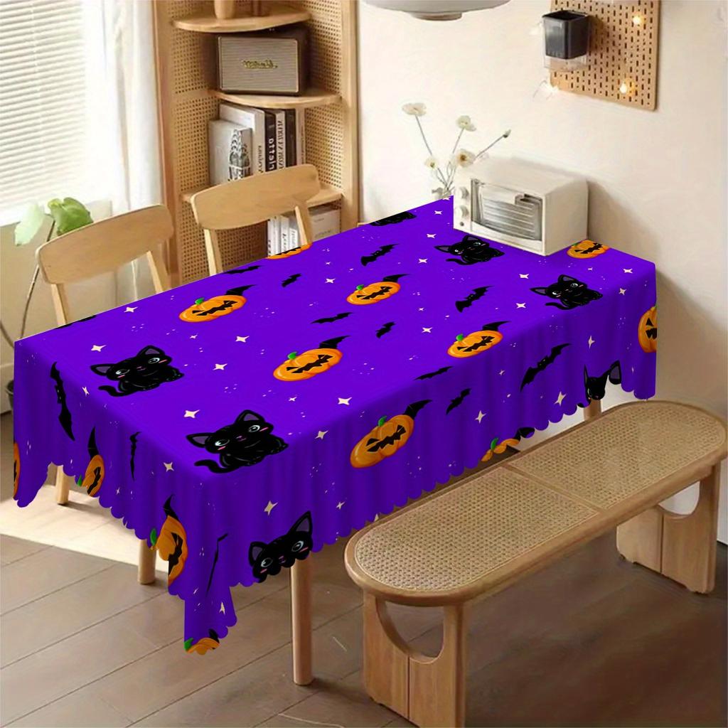 Halloween Themed Rectangle Tablecloth for Tables Decor Kitchen Dining Waterproof Wedding Party Table Cloth Halloween Decorations
