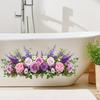Waterproof Removable Floral Wall Stickers No Residue Adhesive Decals for Sink Area Bathroom Wall Art Decoration