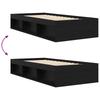 Bed Frame with Storage and Shelf Black Oak 80 x 200 cm