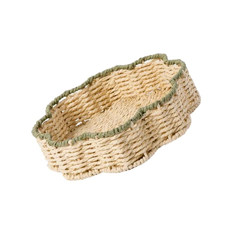 1Pc Snack Tray Vegetables Imitation Vine Household Storage Basket Fruits Weave High-capacity Paper Rope