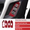 Red Carbon Fiber Car Door Window Lift Panel Cover For Toyota Land Cruiser 10-18