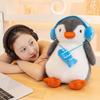 25/35cm New Simulation Penguin Doll with Headphones Plush Toy Cartoon Anime Cute Pillow for Children's Birthday Gift Fun Doll