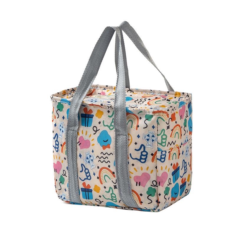 Floral Large-Capacity Insulated Oxford Cloth Lunch Bag