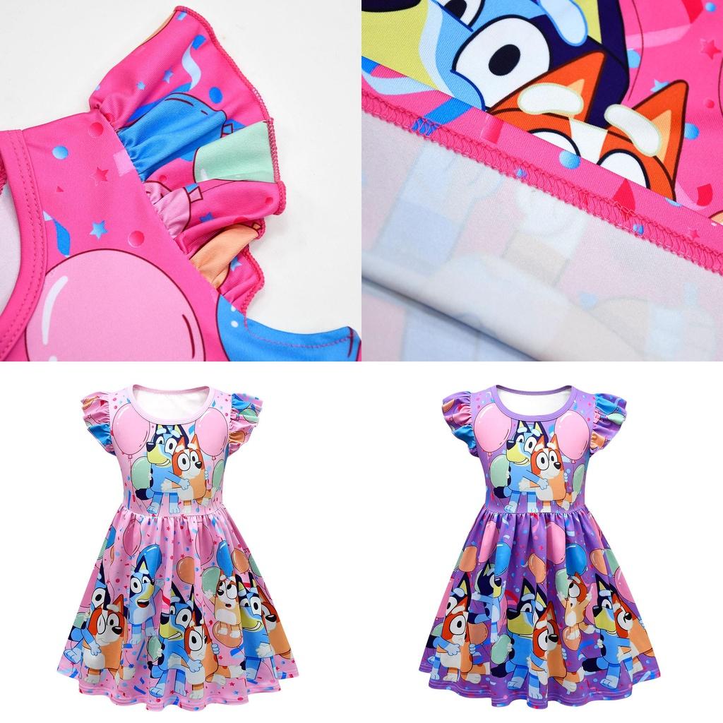 Bluey Bingo Print Cosplay Dress For Kids Halloween Or Theme Party Ready!