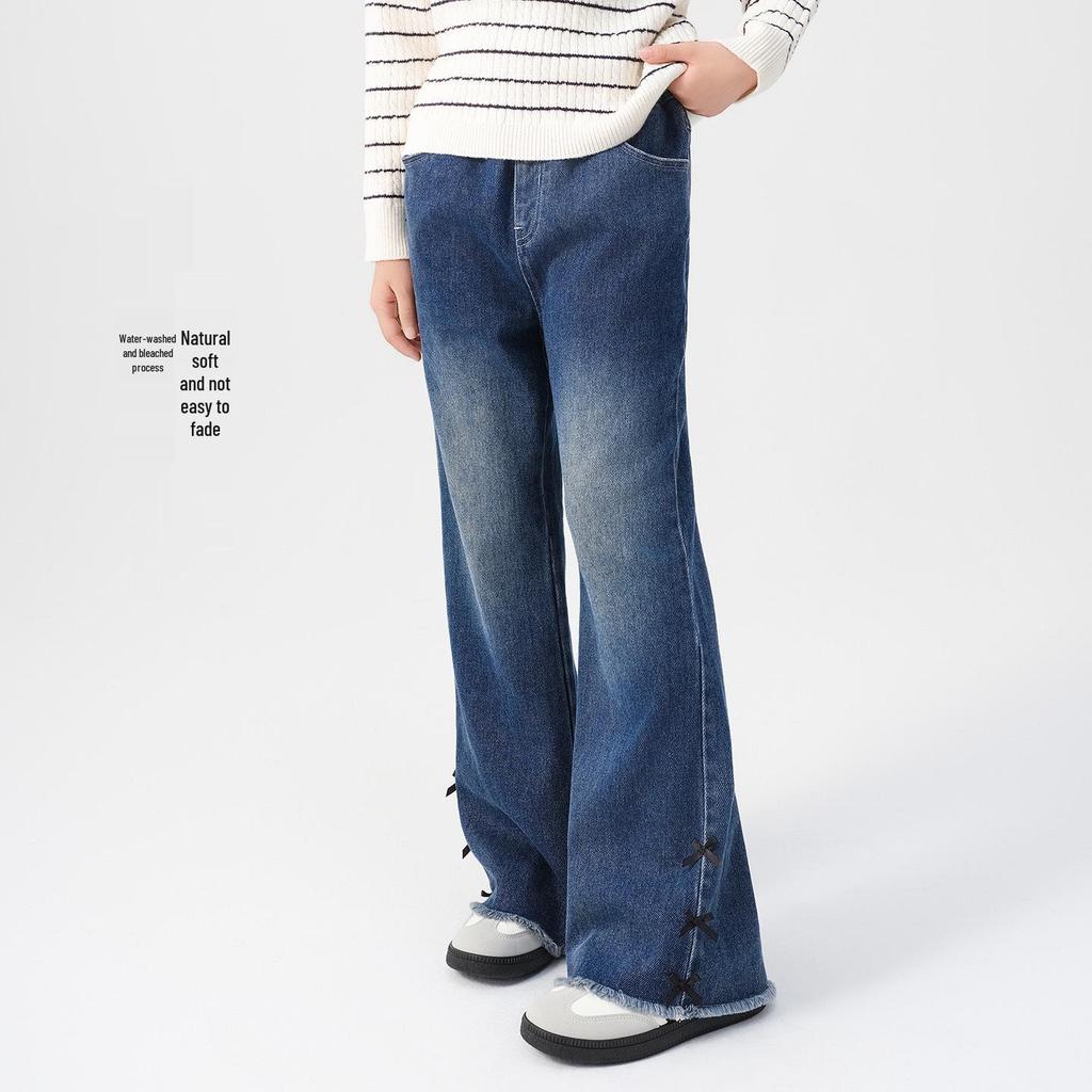 Retro Gewaschene Mädchen Straight-Leg Jeans - Neue Herbst Bequeme & Vielseitige Lange Hosen