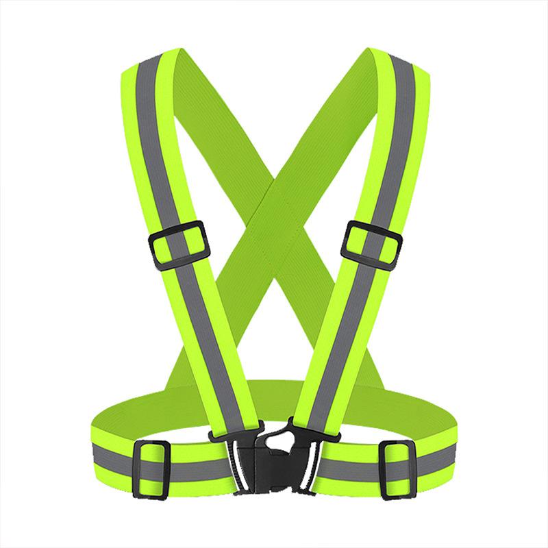 Reflective Safety Vests Reflective Elastic Shoulder Strap Lightweight Adjustable Elastic Vest Jacket for Traffic Control Running