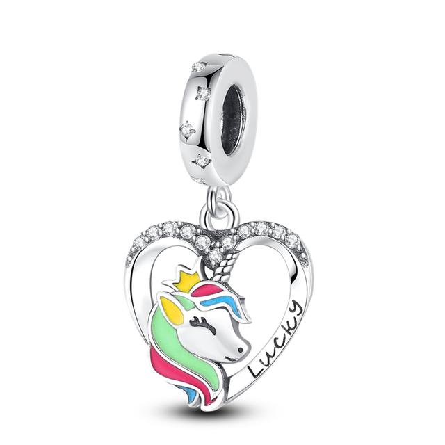 Charms 925 Originales Silver Rainbow Horse Series Charm Music Earphone Charm Fit 925 Original Bracelet Women Jewelry 