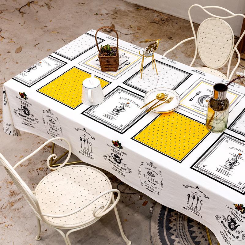 Tablecloth Decorative Cloth Meal Cotton And Linen Small Fresh Fabric Square Plaid Tablecloth Waterproof Coffee Table Cloth