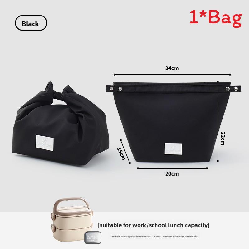 

Velvet Insulated Lunch Bag With Waterproof Handle For Office And School Use чорний
