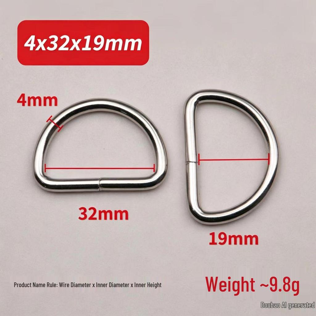 Metal D-Ring Buckle for Pet Webbing and Accessories