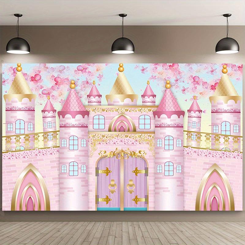 [Party Banner] 1 piece - Princess Castle Background Cloth - Background of Royal Castle Architecture 100x150cm