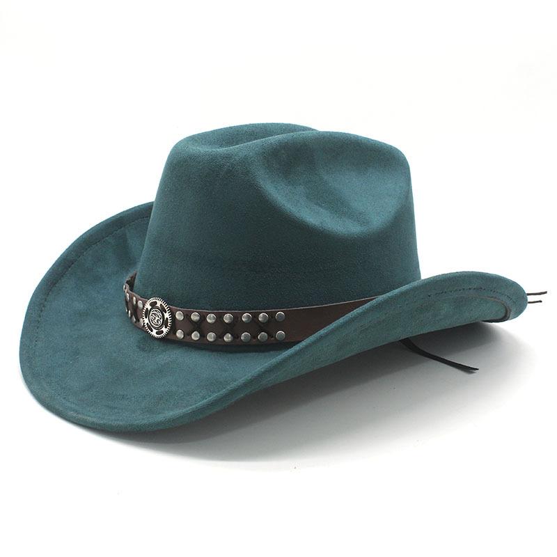 Suede Men'S And Women'S Woolen Denim Jazz Felt Hat Ethnic Style Decorative Curled Top Hat Tibetan Sunshade Sun Protection Hat