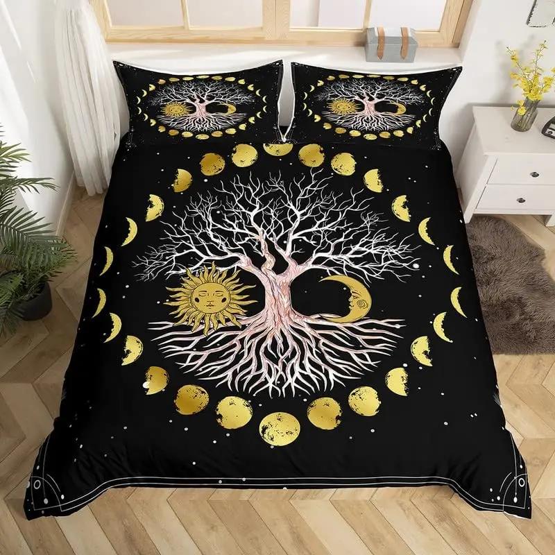 Tree Of Life Duvet Cover Set Polyester Comforter Cover King Queen Full Size For Kids Boys Girls Bedding Set With Comforter Cover